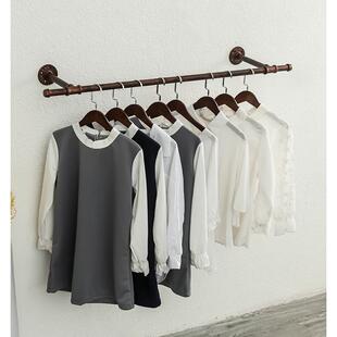 打孔阳台晾衣杆固定单杆式晾衣架复古室内凉衣杆卧室墙壁挂衣架