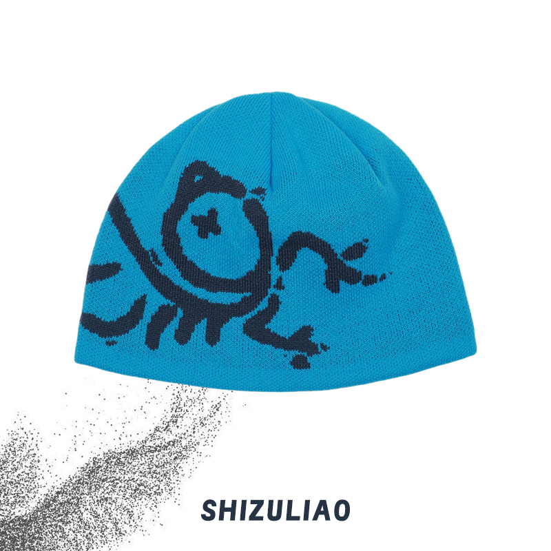 纽款冬季户外搞怪卡通提花冷帽