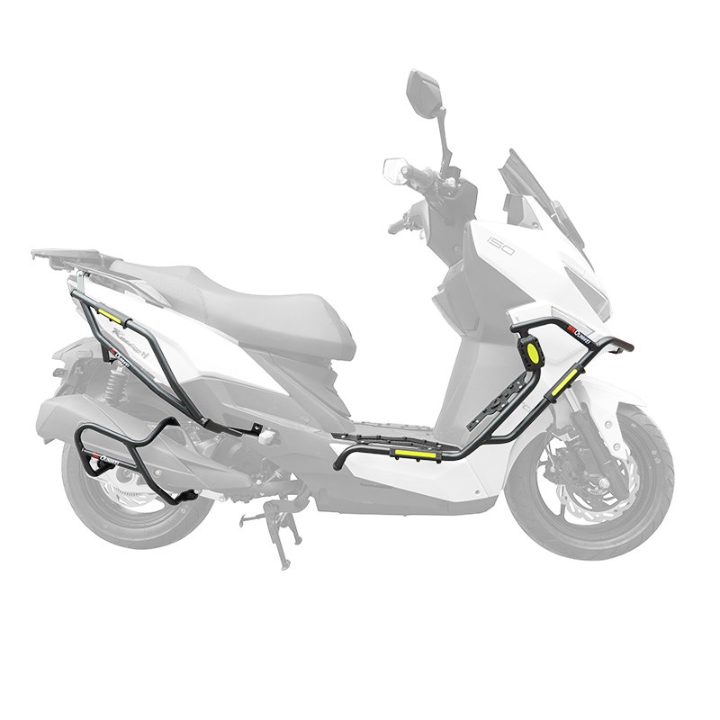 适用25款升级平踏光阳H150保险杠脚踏护杠前后防撞RKH15Z0排气护