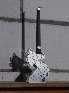 非必要不合作f&立入禁止 高级感龙烛台氛围底座 摆件蜡烛香氛礼物