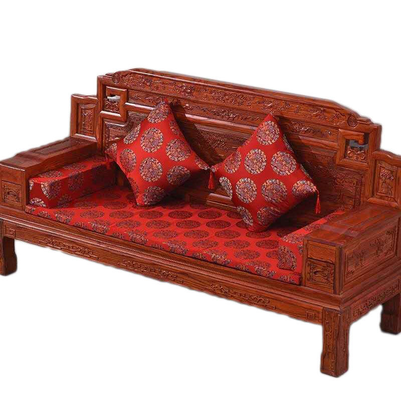 定做中式仿古典红木家具沙发床靠枕垫方枕抱枕扶手枕腰枕绸缎海绵