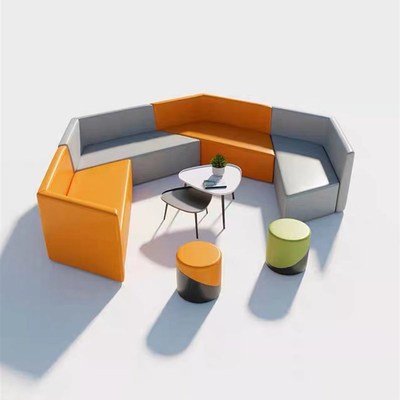 办公室沙发接待室休闲会客厅现代简约多变休息区沙发茶几组合