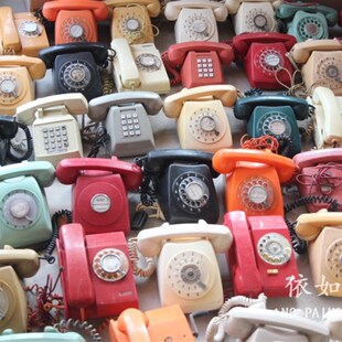 7080年代老电话机老拨盘转盘电话机怀旧老物件R装饰品摆件拍摄道