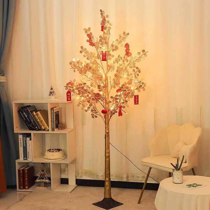 2024春节新款装饰摇钱树发光灯新年节日氛围喜庆房间场景布置摆件,节庆用品/礼品,装饰灯,淘宝优惠券,粉丝福利购,淘宝优惠卷