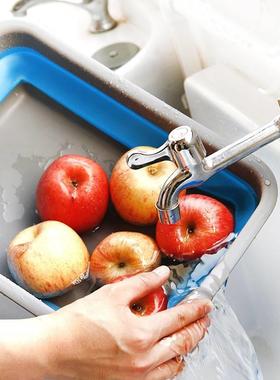 可折叠盆a洗菜14493 盆便携沥多功式能大号方家塑料洗厨房长方形