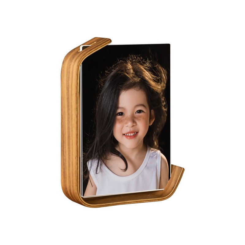 创意透明亚克力实木摆台洗照片定制diy做成P相框空框装裱6寸写真