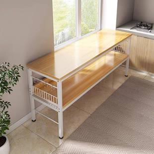 厨房多功能置物架落地切菜桌子多层备餐桌长条微波炉锅具收纳架子