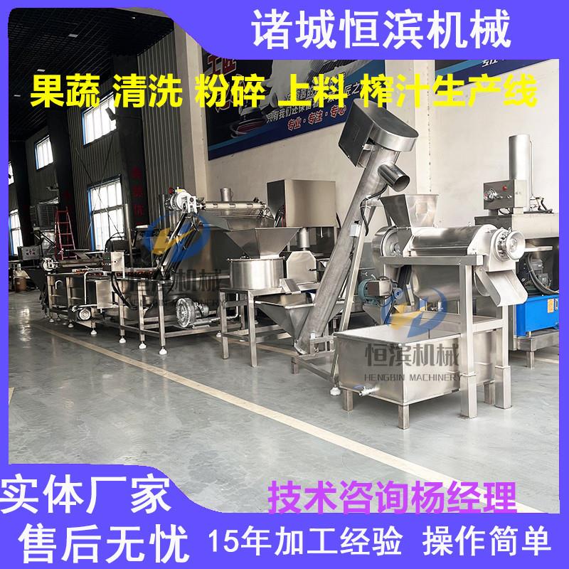 生姜粉碎榨汁机梨膏枇杷膏加工流水线设备果蔬清洗破碎生产线