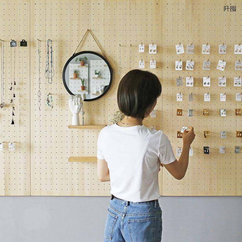 饰品袜子店铺实木洞洞板展示架创意阳台玄关置物架墙上整理架,清洗/食品/商业设备,风口/风叶/风机配件,淘宝优惠券,粉丝福利购,淘宝优惠卷