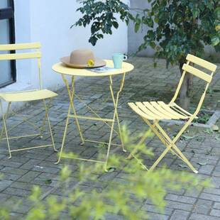 阳台桌椅茶桌组合休闲区布置套装折叠小圆桌茶几户外庭院铁艺露台