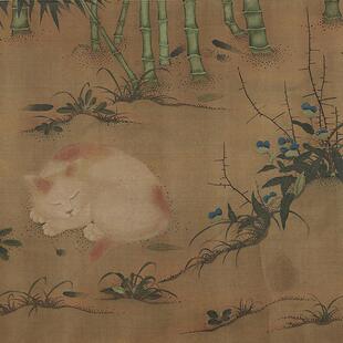 明朱瞻基宣宗唐苑嬉春图卷花鸟画仿古国画名画复制品长卷字画手卷