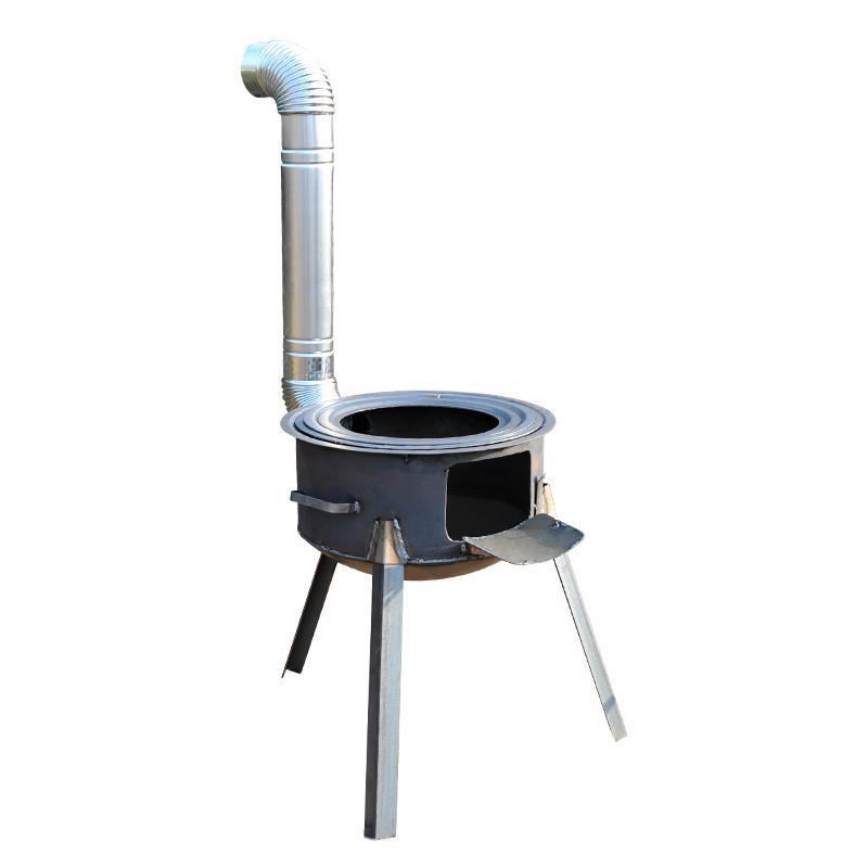 煤烧可移动铁锅炖移动锅灶农村柴火灶锅台炒锅R烟囱铁锅老式行军
