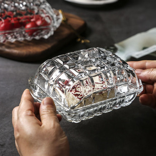 带盖水果盘糕点甜品试吃盘玻璃防尘罩展示托盘下午茶蛋糕品尝盘子