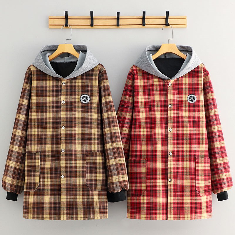 加绒保暖正穿连帽罩衣o厨房家用炒菜围裙大人防污耐脏工作服新款