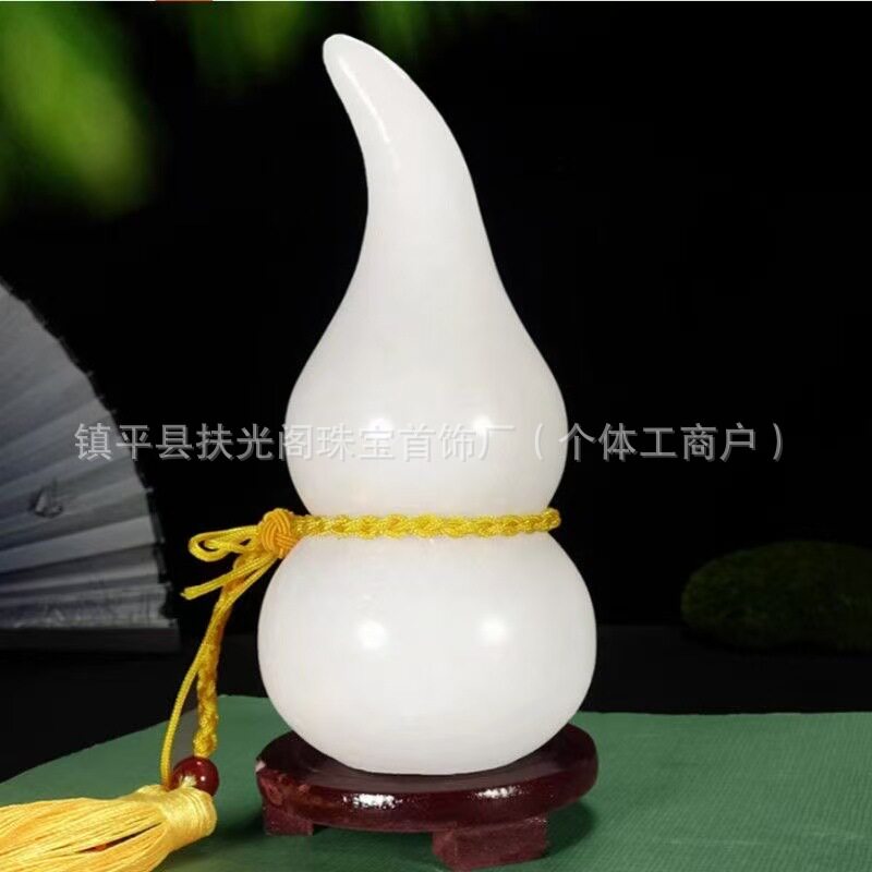 厂家 天然汉白玉葫芦摆件福禄财客厅办公室玄关装饰品乔迁礼品图片