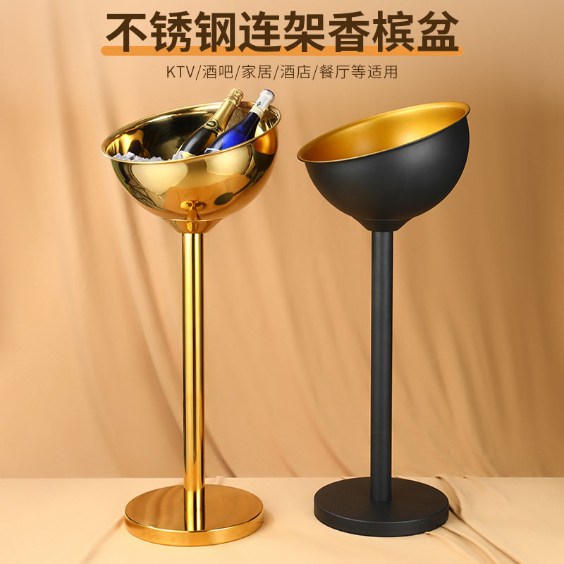 北欧个性不锈钢冰桶轻奢酒具红酒香槟啤酒冰镇桶酒架家用高颜值