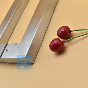 玻璃门拉手 移门防盗门推拉门不锈钢拉丝方管把手 有框门大门拉手