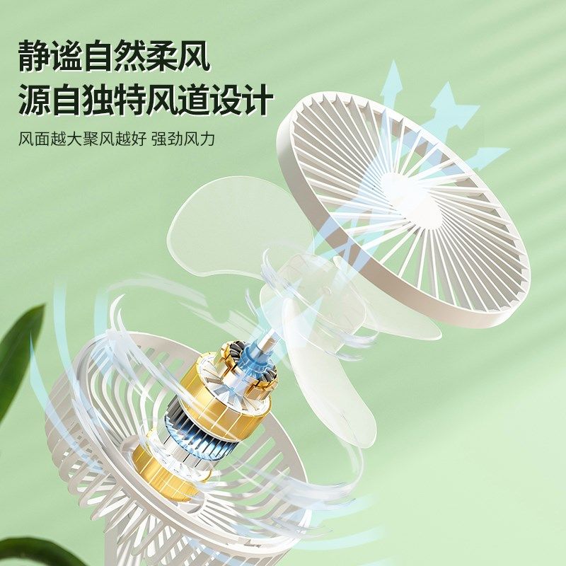 桌面小风扇静音办公室充电风扇小型家用大风力迷你台扇吹便携台式