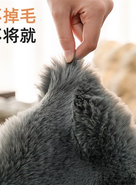 兔毛绒沙发垫黑色直排冬季新款2024四季通用加厚沙发套罩盖布秋冬