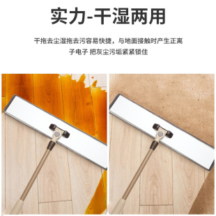 懒人免手洗平板拖把家用加大加宽65cm新型除尘吸水拖把头发一拖净