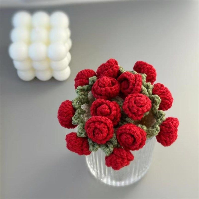 毛线钩针爆款Q萌玫瑰花毯子diy自制材料包手工钩织花束杯垫送礼物,服饰配件/皮带/帽子/围巾,DIY编织材料包,淘宝优惠券,粉丝福利购,淘宝优惠卷