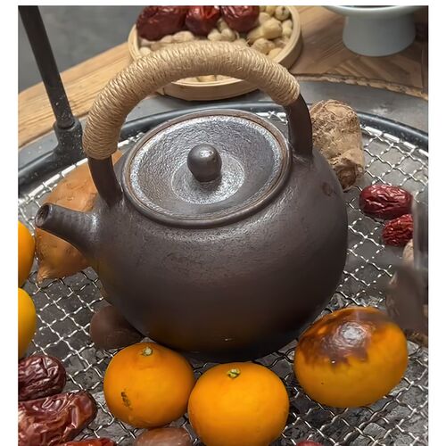 实木围炉煮茶桌烤火炉套装家用y室内阳台烧烤碳火炉老式取暖炭火