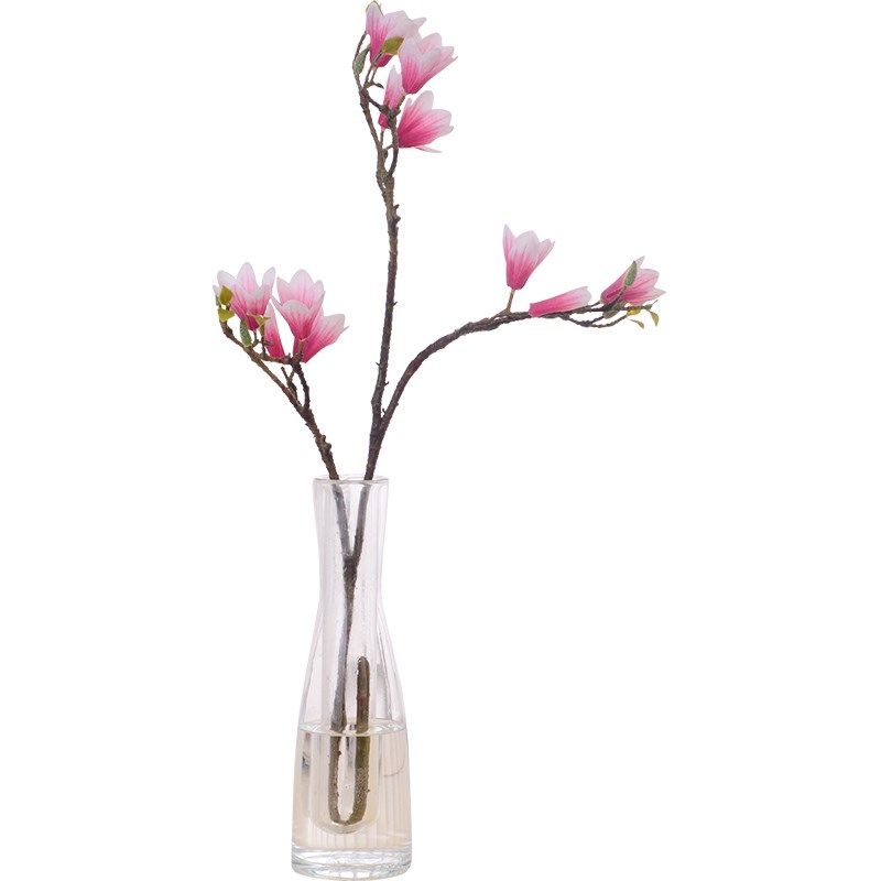 仿真花PU假花手感保湿白玉兰花枝客厅茶几摆件餐桌摆放花艺装饰品