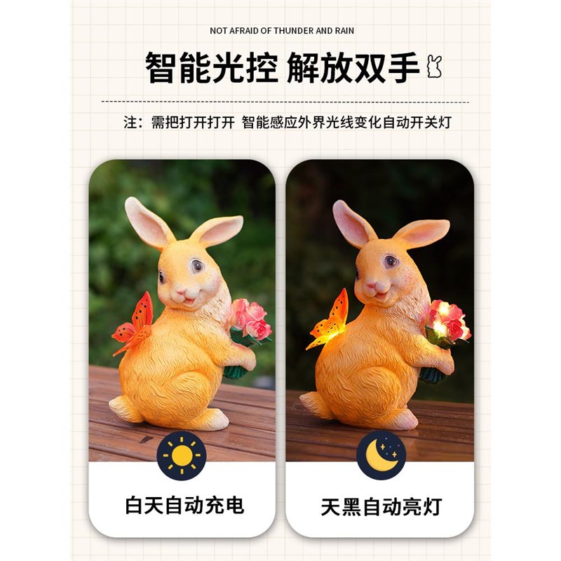 太阳能户外动物灯2m024新款花园造景摆件灯庭院装阳台饰氛围草坪