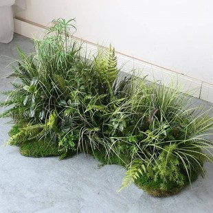 野花仿真青苔草丛造景室内植物软装花艺橱窗庭院水池野草景假绿植