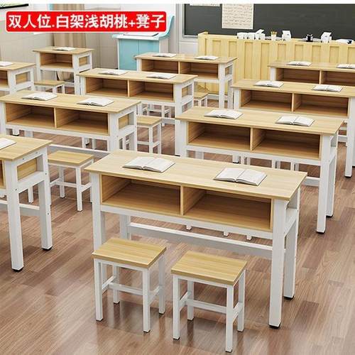 学生培训课桌椅培训班课桌单人桌客户单人双人三人位培训双层