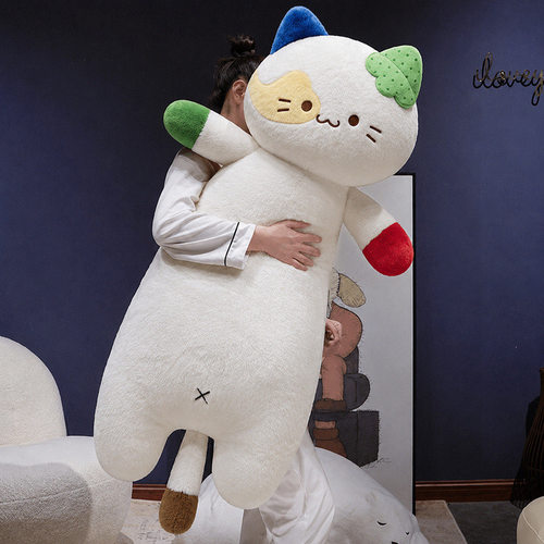 可爱小怪猫咪长条抱枕女生床上抱着睡觉夹腿娃娃长抱枕情人节礼物