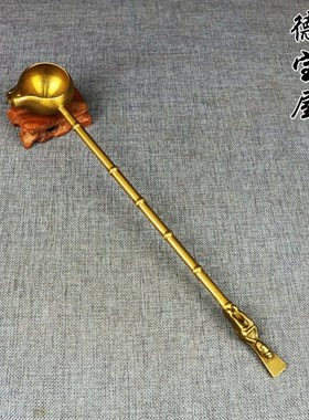 纯铜酒勺仿古铜器汤勺茶勺家居酒店茶道日用装饰工艺创意礼品摆件