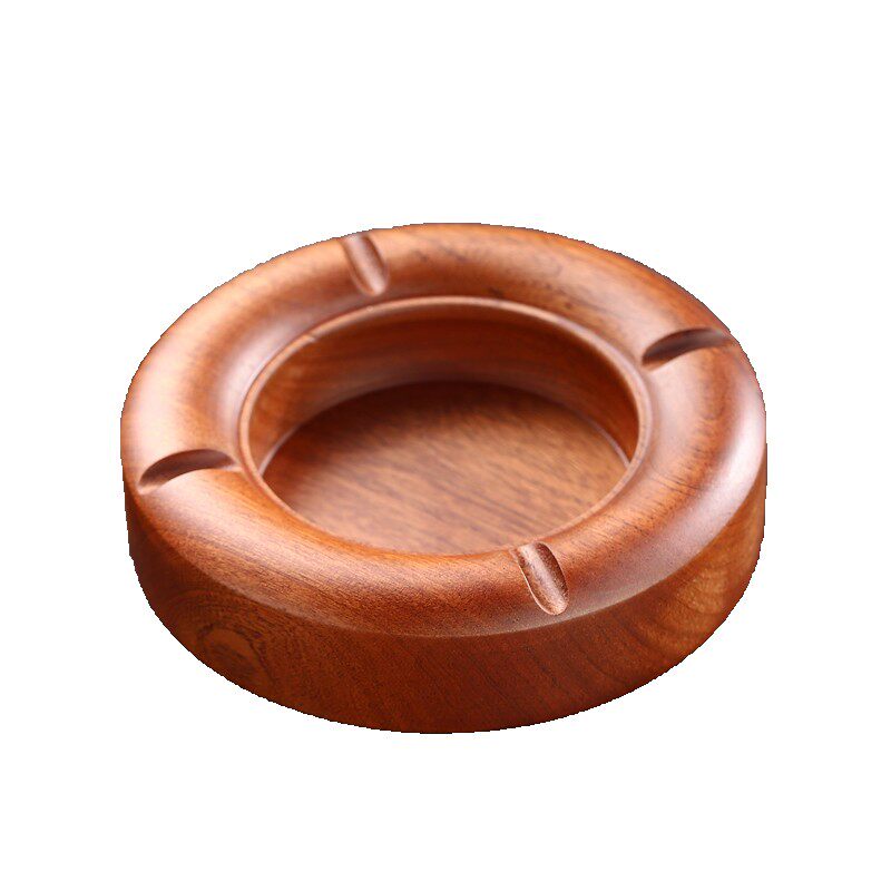 中式实木烟灰缸家用客厅花梨木质烟缸防飞灰创意个性潮流定制logo