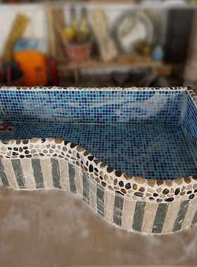 定做可移动阳台养鱼防水鱼池水泥钢筋庭院花园鱼缸假山摆件装饰品