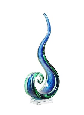 抽象海浪异形摆件琉璃现代客厅样板间H餐桌酒店桌面玄关摆设装饰