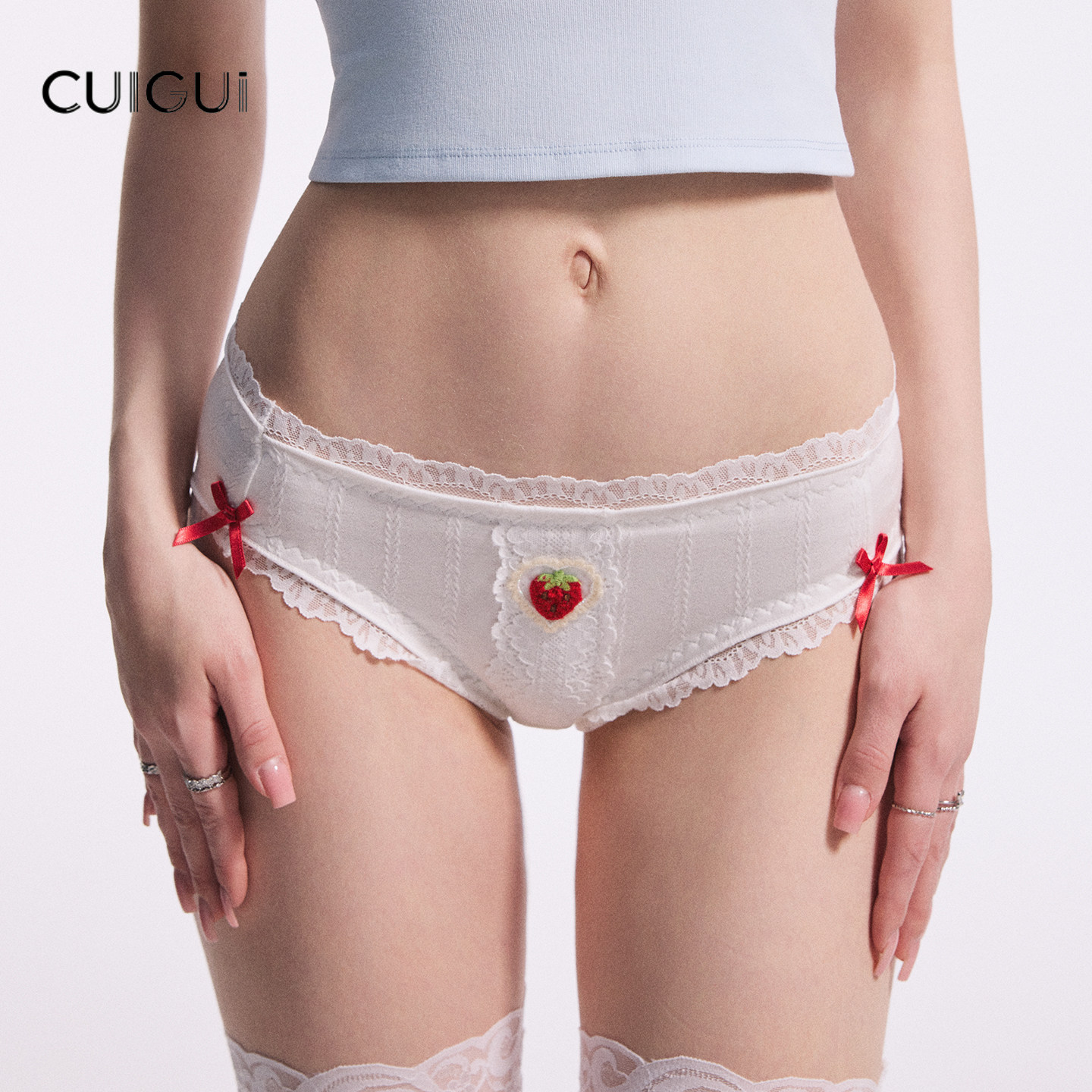 「CG」甜美草莓水果内裤女2026新款纯棉蕾丝边舒适包臀大码三角裤,女士内衣/男士内衣/家居服,女三角裤,淘宝优惠券,粉丝福利购,淘宝优惠卷