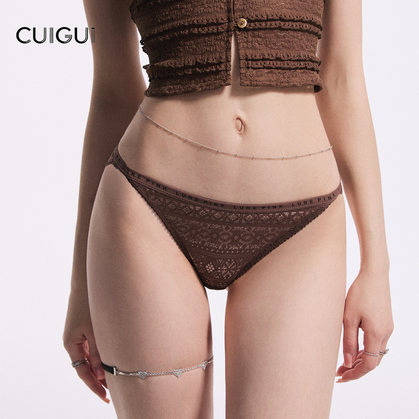「CG」法式性感蕾丝女士字母高开叉细带内裤女2026新款棉裆三角裤,女士内衣/男士内衣/家居服,女三角裤,淘宝优惠券,粉丝福利购,淘宝优惠卷