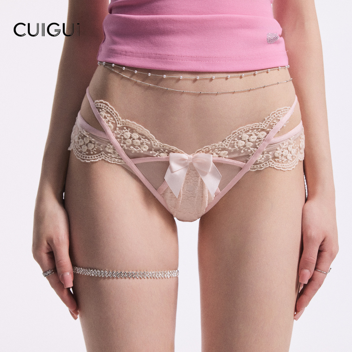 「CG」高颜值性感勾人内裤女款蕾丝刺绣开叉小心机棉裆包臀三角裤,女士内衣/男士内衣/家居服,女三角裤,淘宝优惠券,粉丝福利购,淘宝优惠卷