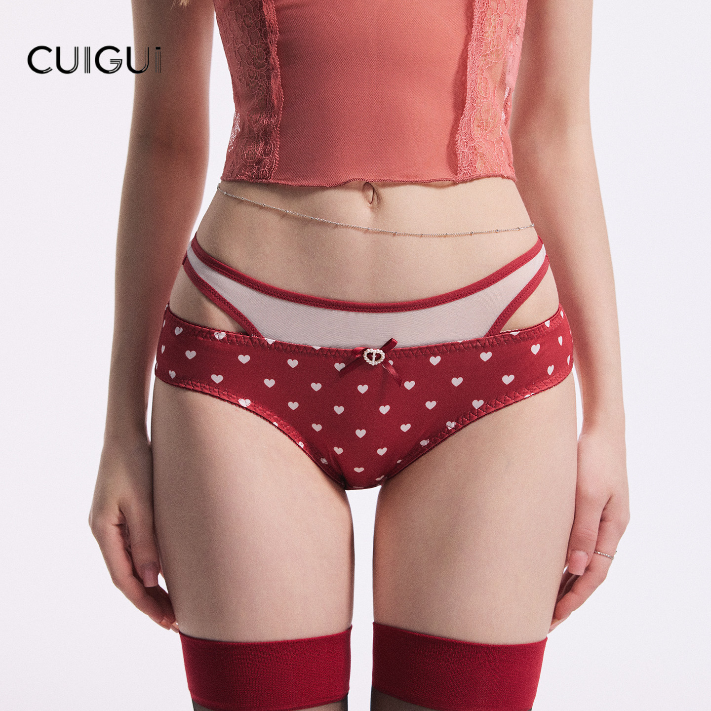「CG」2026马年本命年红色内裤女高端酒红色可爱纯欲爱心三角裤,女士内衣/男士内衣/家居服,女三角裤,淘宝优惠券,粉丝福利购,淘宝优惠卷