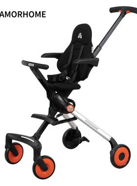 am溜娃神器高景观轻便婴儿车户外出行可坐躺可折叠宝宝四轮手推车