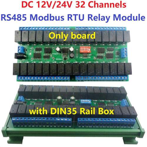 12V32通道RS485继电器ModbusRTU协议串口遥控开关PLC控制板
