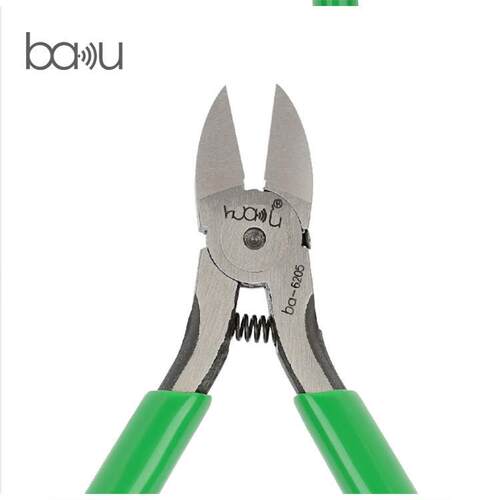 巴酷BA-6205工具切割钳剪线钳Cr.V60铬钒钢小型扁嘴钳5寸老虎钳