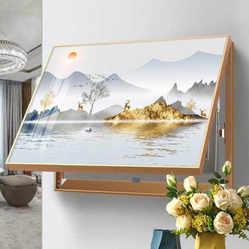 铝合金电表箱装饰画免打孔现代简约配电箱客厅电源箱开关盒画挂画