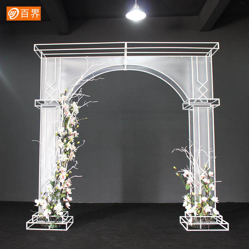 铁艺拱门婚礼专用阳光膜拱形门婚庆道具舞台背景花门摆件大门喜庆