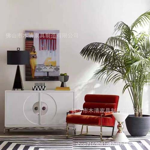 轻奢简约单人沙发椅设计师客厅现代阳台金属靠背休闲椅