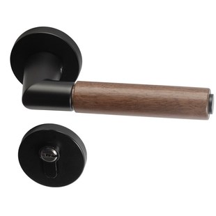 贝雷欧胡桃木分体室内执手锁实木门锁卧室静音磁吸房间门锁门把手