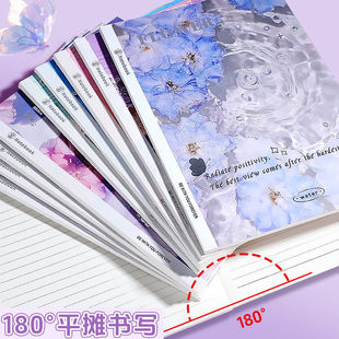 高颜值笔记本子无线胶装本精美ins风简约记事本横线软面抄学生用