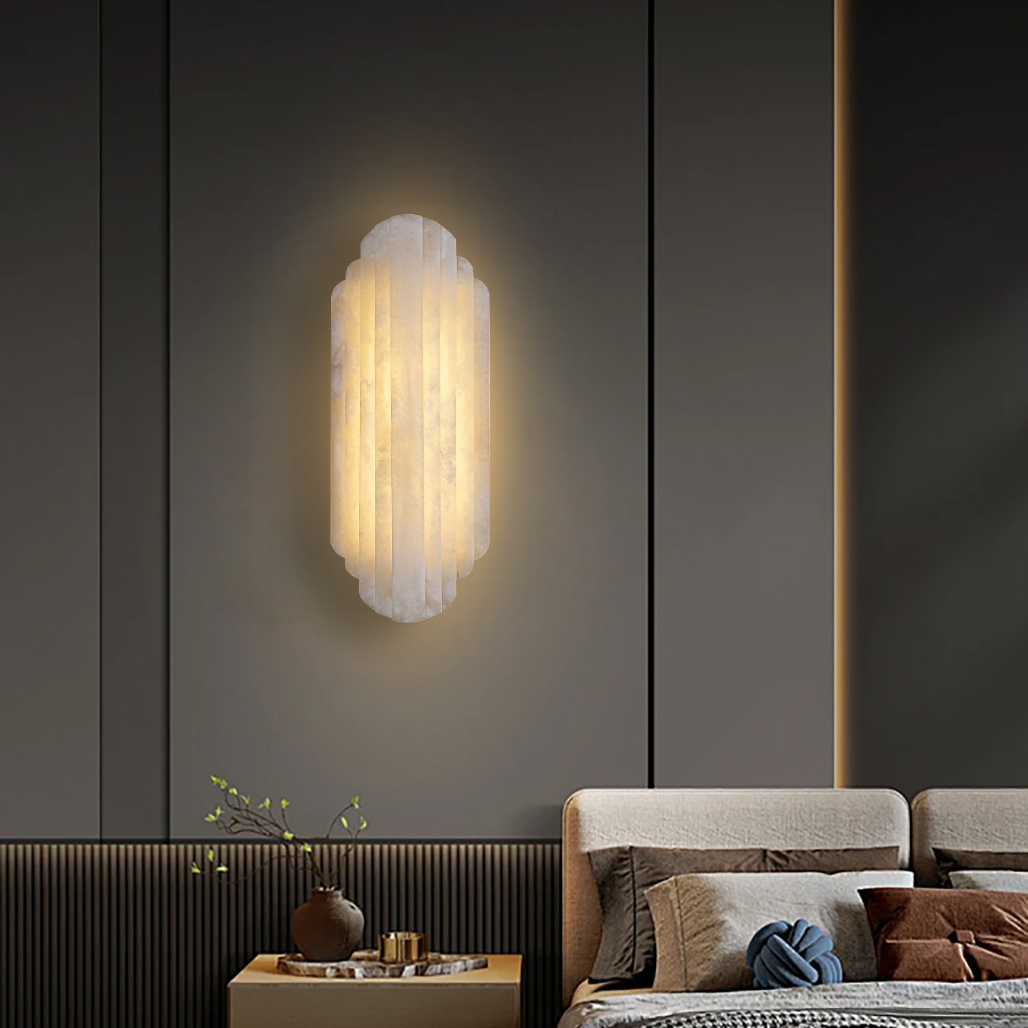 法式高级感天然云石壁灯