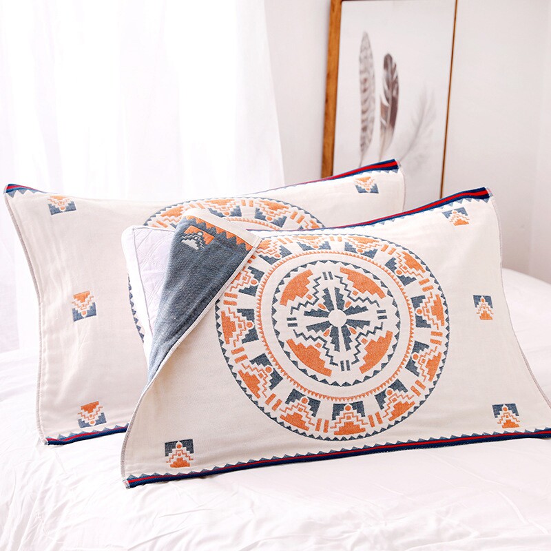 【官方旗舰店正品】纱布枕巾纯棉一对轻奢高级感等品装家用男生单