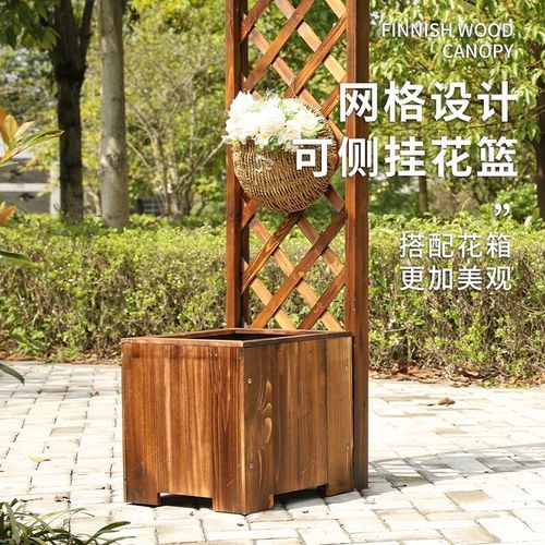 庭院防腐木栅栏门拱形花架户外院子拱门入户带门装饰月季爬藤架子